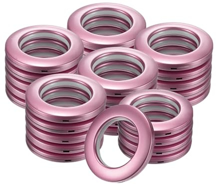 M METERXITY 25-pack gardinöljetter, 3,5 cm innerdiameter plast gardinringar klämma öljett ringar nanoskop lågt brus romersk ring för fönster/tyg, hemdraperi öljetter [matt lila]