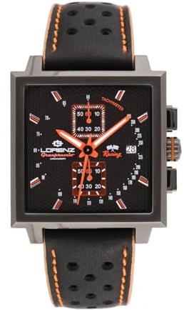 Lorenz - Cronografo Sportivo da uomo al quarzo- Modello Granpremio 030249CC - Orologio con cinturino in pelle realizzata in italia