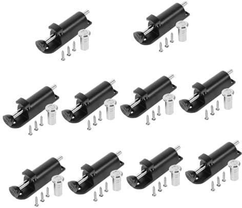 Gadpiparty 10 Pezzi Chiavistello Per Porte e Finestre Serrature e Chiavistelli Per Porte Del Fienile Catenaccio Scorrevole Della Porta Serrature a Chiavistello Sbarra Kit Black Lega Di Zinco