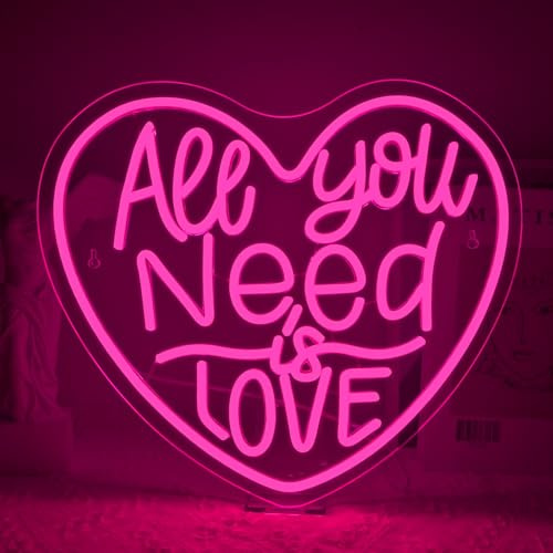 VYXIN All You Need Love Neon skylt, neonskylt LED-skylt vägg neonskylt USB-kraft för sovrum pub hem bar rum klubb party ljus fönster dekor sovrum vardagsrum bibliotek gåvor