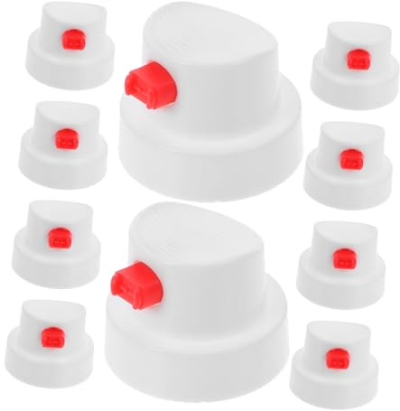 DOITOOL Efficient Spray Paint Nozzles for Aerosol Cans Universal Replacement Spray can Nozzle Caps with Waterproof Button for Graffiti Art and Crafting Pack of 10