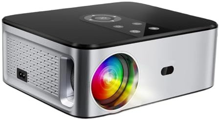 KKENZA Proiettore LED 4K da 25000 Lumen, 800 ANSI, Video Full HD 1080P, Home Theater, Auto Keystone, 5G, WiFi, proiettore Portatile(UK Plug)