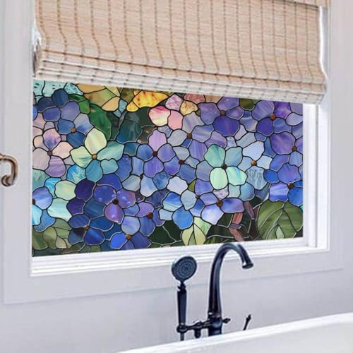 Vinilo Ventana Anti Sol Flor Púrpura Rosa Vinilos para Cristales Window Film Anti Mirada Vinilo Adhesivo Cristal Privacidad Vinilos para Ventanas Lámina Privacidad Ventana 40x60cm/1 Pcs