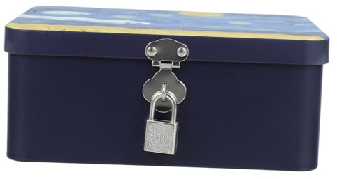 LOLIPPYY Caja Metálica Vintage con Cerradura para Almacenamiento Hermético de Galletas, Lata de Hojalata Multifuncional y Decorativa para Sala y Cocina