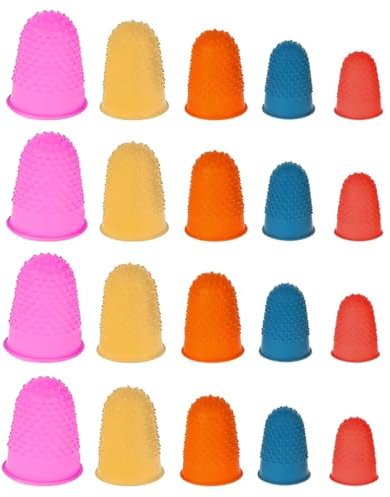 LACHT 20 Stücke Gummi Finger Tip Pads Griffe für Geld Zählen Sortieren Schreiben Sortieren Aufgabe Heißkleber und Sportspiele Dicker wiederverwendbarer Schutz