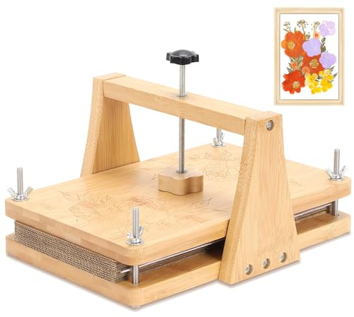 Gugxiom Blumenpresse-Set, 27,5 cm x 17,5 cm große Blumenpresse aus Holz, gleichmäßiger Druck, DIY-Kunstpresseset zum Herstellen von getrockneten Blumen/Pflanzen, für Pflanzen- und Bastelfreunde