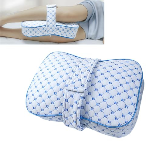 HIKENRI Knee Pillow For Sleeping On Side,Knee Pillow With Adjustable Strap,Larger Square Soft Pressure Relief Cushion For Neck,Knees,Legs,Lower Back,For Sofa,Bed or Chair,Leg Pillow(Blue)