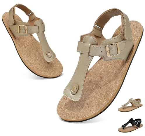 chetoria Sandales Femme Confortable Été Tong Mule Large Chaussure Doré 37EU