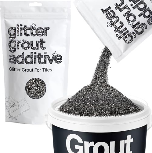 Hemway Black Glitter Grout Additive 100g | for Adding Sparkle to Kitchen & Bathroom Tiles, Enhance Your Indoor Grouting Projects with a Durable Sparkly Effect