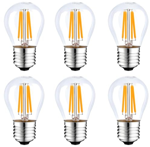 HUAMu 4W E27 Filament LED Edison Lampe G45,2700K Warmweiß,Ersatz für 40W Glühlampe,ultrahell 470 lm,nicht dimmbar,Rustikalampe Filamentstil klar (6er Pack)