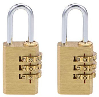 Zahlenschloss 3-stellig Messing Schäkel 3 mm Schäkel 2 Stück