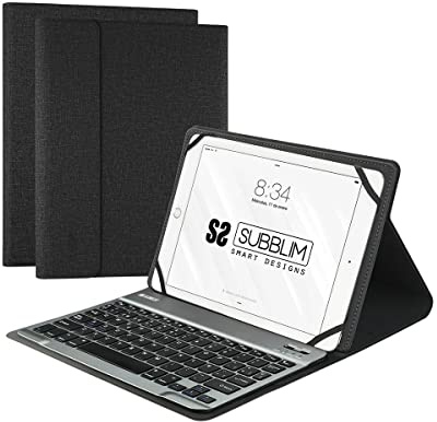 SUBBLIM Funda para Tablet con Teclado Bluetooth Keytab Pro Bluetooth 9.6a 10.8 Negro Sistema Magnético Diseño Ultra Slim Exclusivo Sistema De Sujeción
