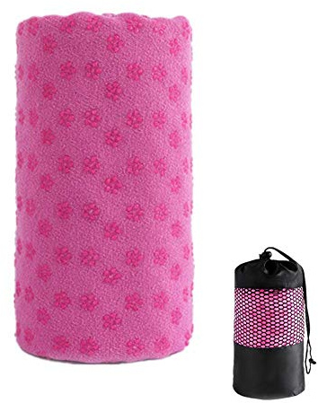 Antiscivolo Yoga Asciugamano Extra Lunga, Morbuy in Morbida Microfibra Design Ingegnoso Asciugamano per Fitness Ideale per Yoga, Pilates e Allenamento (183cm*63cm,Rosa Rossa)