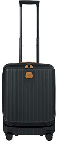 Bric's Hartschalen-Trolley Erweiterbar Kollektion Capri, Handgepäckkoffer mit 4 Rollen, Leicht und Widerstandsfähig, USB-Anschluss, Integriertes TSA-Schloss, Maße: 38x55x23/27, Schwarz