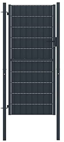 Zauntor Stahl 100 x 204 cm Anthrazit
