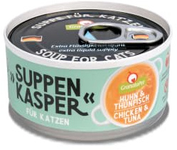 GranataPet soppskål kyckling & tonfisk, mellanmål för katter, soppa mot den lilla hungern, godis för extra vätskeförsörjning, kattmat utan spannmål och sockertillsatser, 12 x 70 g