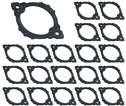 Tulead Etikettenhalter aus Zinklegierung, schwarz, 68 x 44 mm, Kartenschlitz, 20 Stück, mit Schrauben für Aktenschublade, Schrank, Regal (Stil 1)