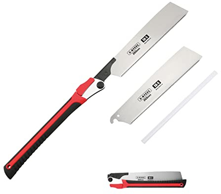 Folding Hand Saw Japanese Pull Saw Woodworking Dovetail Wood Saw Flush Cut Saw Razor Fine Teeth Saw With 10.4 Inch（265MM) SK-5 Steel Blade For Woodworking