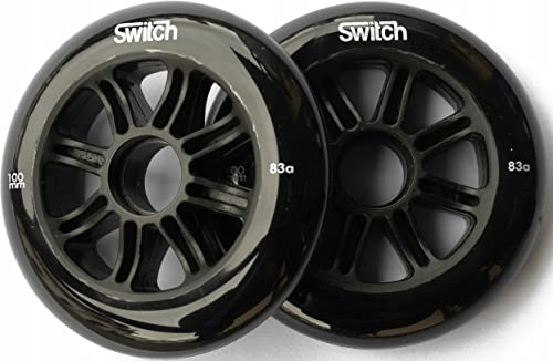 Schwarz Roller Räder 100mm x 24mm 83A Stunt Scooter Wheels Switch