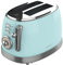 Cecotec Tostapane Toast&Taste 800 Vintage Light Blue, 850 W, Doppia Fessura Corta Larga da 3,8 cm, 2 Fette, Finiture in Acciaio Inossidabile, Stile Vintage, 3 Funzioni, Blu
