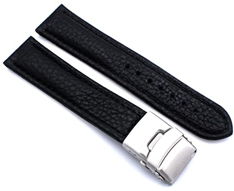 Sulla Uhrenband Genuine Leder Armband mit Faltschließe aus Edelstahl | Edelstahl, 5.0 mm Stärke