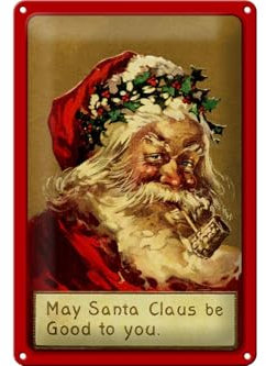 Femer Cartel de Navidad, diseño de Navidad, Santa Claus divertido, 20 x 30 cm