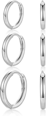 MASOP Ohrringe Silber,Creolen Silber 925 Stecker 8/10/12mm Damen Frauen Mädchen Herren