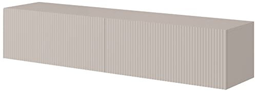 Selsey Mobile TV Mobile Porta TV 140 cm Sospeso Facciata Fresata Grigio Beige Veldio