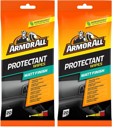 ARMOR ALL Kunststoffpflegetücher 20 Stk. Seidenmatt Dashboard Wipes Matt Finish, Gelb, 35020L, Standard (Packung mit 2)