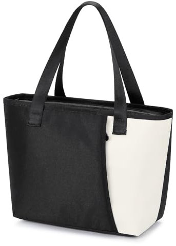 Alyvisun Bolsa Termica Porta Alimentos, Bolsa Comida Trabajo Aislante Reutilizable Antifugas Gran Capacidad 6.5L, para Escuela, Picnics al Aire Libre, Oficina (Negro)