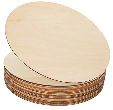 ZOFUN 20 stycken runda träskivor 30 cm, 3 mm tjock träplatta rund, obehandlade underlägg rund, natur, träskivor för pyssel, obehandlad träbräda, hantverk för gör-det-själv-hantverk, lasergravyr