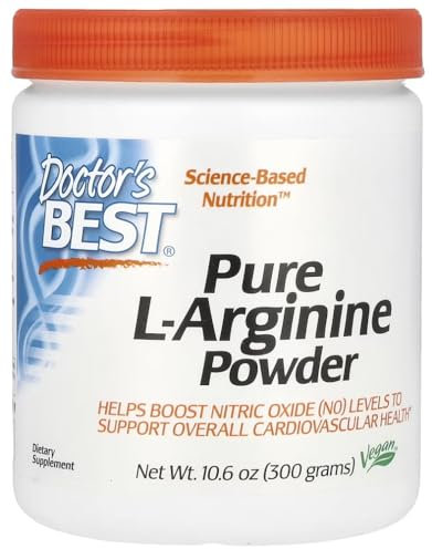 Doctor's Best - Pure L-Arginine Powder | Amino Acid Supplement to Support Vascular Health - 300g
