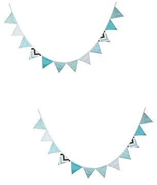 Cabilock 2 Stk Hängender Streamer Hochzeitsbanner Wimpelketten Selber Machen Parteiwimpel Blaues Blaue Girlande Kinder Wandbanner Outdoor- Ammer Girlanden Flaggenbanner