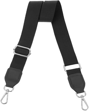sourcing map Large bandoulière réglable de 3,8 cm, sangle de rechange pour sac à bandoulière, portefeuille, boucle carrée argentée