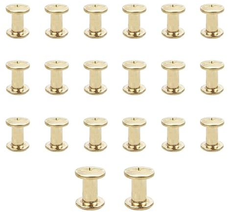 20pcs M5 Remaches De Tornillo,Remaches Para Cuero,Tornillo de Cuero de Encuadernación,Para Decoración De Cuero,Tornillo Chicago Remache para (Oro, M5*10)