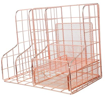 TOGEVAL 1stück Multifunktionaler Büro-Schreibtisch Organizer Einfacher Aufbewahrungskorb Für Dokumente Und Büromaterialien Platzsparend Mit Roségold-oberfläche