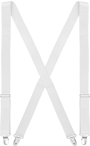 Sintege Hidden Suspenders for Women Pants Under Clothes 1 Width Thin X Back Ladies Suspenders for Jeans Undergarment(White)