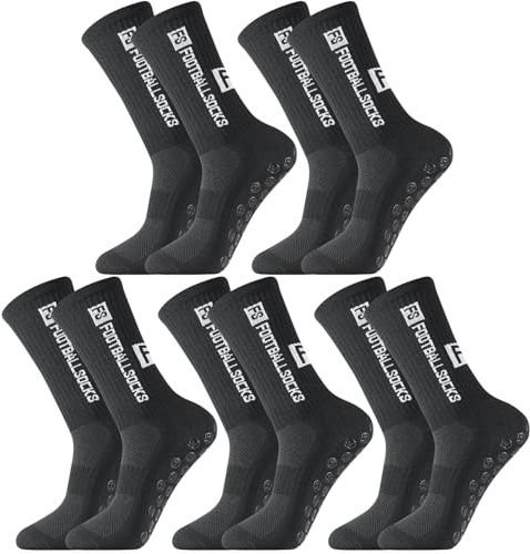 Apricitie 5 Paare Fußball Socken, 39-46 Fußballsocken Anti Rutsch | Grip Fußball Socken Sportsocken für Herren Damen Fussball Basketball Laufen
