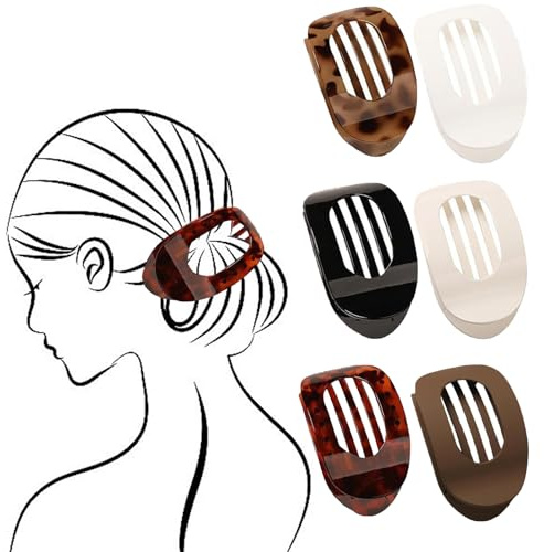 LIANRISES 6 Pièces Grosse Pince Plate A Cheveux Femme, Conception Courbée Pour Coucher Et Conduire, Mat, Cheveux Minces épais