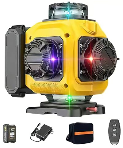 Kreuzlinienlaser Laser Wasserwaage 4x360 Grad,Grad Selbstnivellierend Kreuzlinienlaser,Linienlaser Kreuzlaser Selbstnivellierend Nivelliergerät Baulaser,Innen- und Außenbereich Baustelle (16 Line)