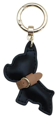 Schlüsselanhänger aus PU-Leder mit französischem Hunde-Anhänger, Auto-Schlüsselanhänger, Schlüsselanhänger, Schlüsselanhänger, Schlüsselanhänger, Schlüsselanhänger, Taschen, Dekoration