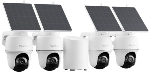 Reolink Home Hub Mini con 4X Argus PT Lite + Solar Panel Lite, Sistema de Seguridad Solar 2K, detección con IA, Almacenamiento Local, Acceso Remoto