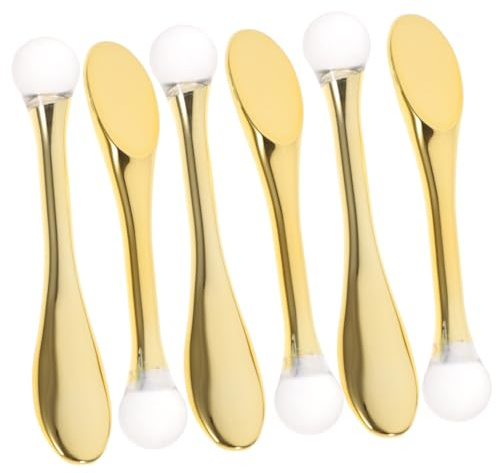 Augencreme Messlöffel Acryl Pmma Gold für Gesichtsmassage | Gesichtslöffel, Make Up Spatel, 6 Stück, zur Entnahme von Creme und Massage