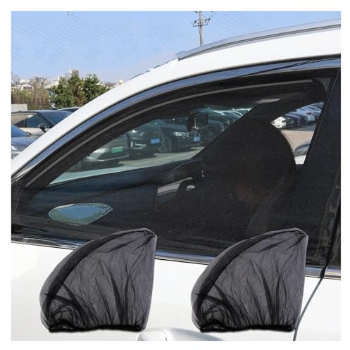 Pare-Soleil Pliable Maille Noire pour Fenêtre Voiture Protection Contre Chaleur Poussière Moustiques Les Insectes pour SUV Berlines Camions Pare-Soleil pour Pare-Brise(2pcs Front Window)