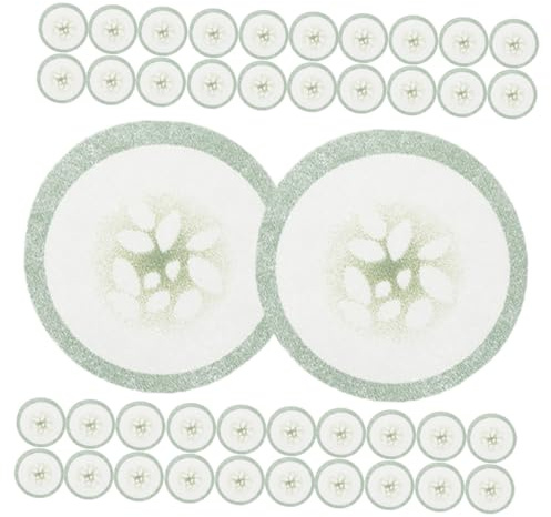 FIXOSHEE Almohadillas Oculares De Pepino Estampadas 200 Unidades Tamaño Estándar Cuidado Ojos Para Mujer Tela No Tejida Para Uso Facial y Relajante