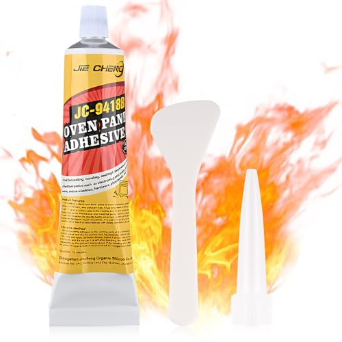 Hitzebeständiger Kleber, 100 ml Hitzebeständiges Silikon in Schwarz, Hochtemperatur Silikon für Kaminöfen, Öfen, Mikrowellen, Induktionsherde und Dunstabzugshauben
