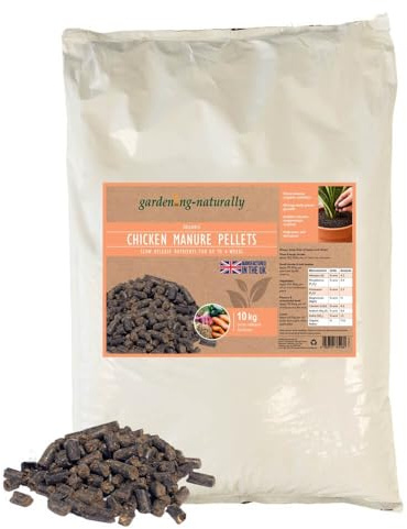 Chicken Manure Pellets Poultry Manure Fertiliser 10kg for Gardens and Allotments