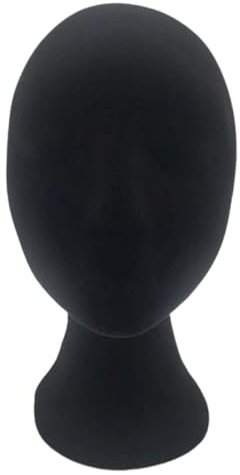 Kopfmodell für Perücken und Hüte, Schwarz, Kunststoff, mit Halter | Salon und Schönheitssalon, Glatte Oberfläche, Leicht zu Bewegen, 1 Stück, Weibliche Form