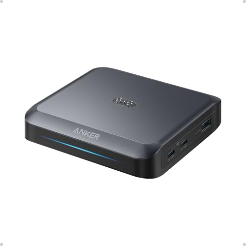 Anker Charging Base, 150W Max Fast Charging for 4 Devices, Works with Prime Power Banks with Pogo Pins, For MacBook Pro/Air, Dell, iPhone 17/16/15 Series, Samsung, and More (Power Bank Not Included)