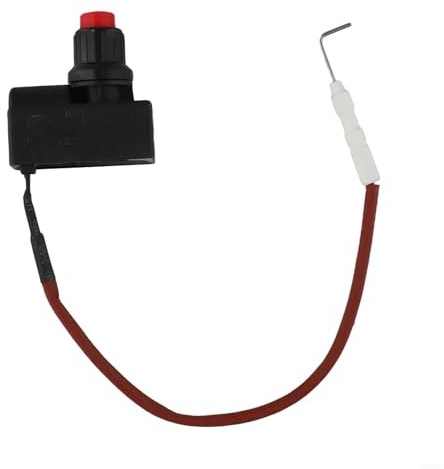 Accenditore piezoelettrico con pulsante per radiatori a gas, griglia e focolare, cavo termoresistente fino a 200 °C, facile installazione come ricambio senza batteria, nero (IG&NB700C1)